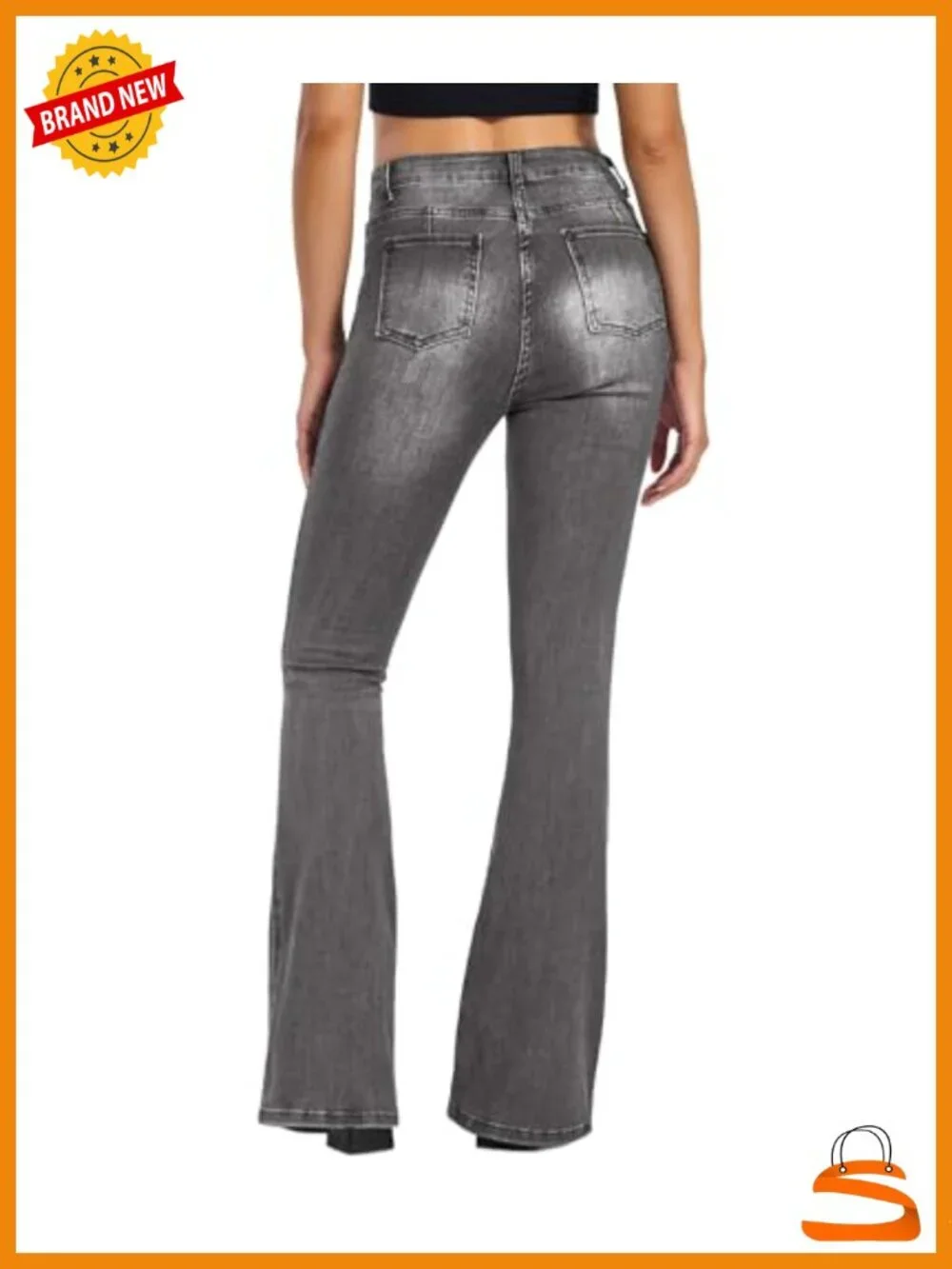 High Waist Flare Bell Bottom Bootcut Jeans Stretchy Denim